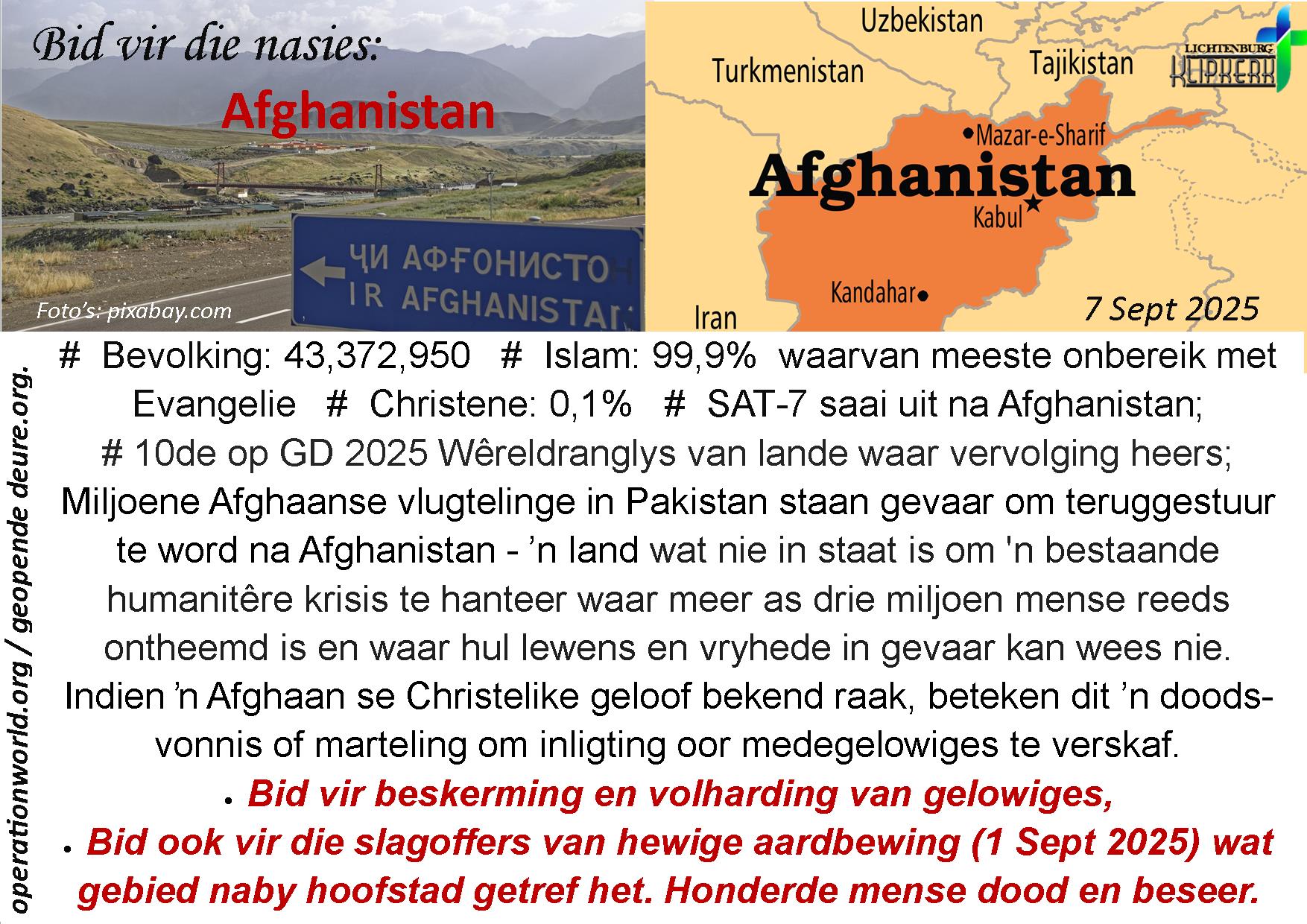 bid vir die nasies, Onbereiktes, klipkerk wereldfokus